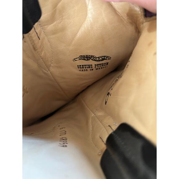 Corral Exotic Python & Leather Western Cowboy Boots Brown & Black Men's 9.5 D - Picture 15 of 16